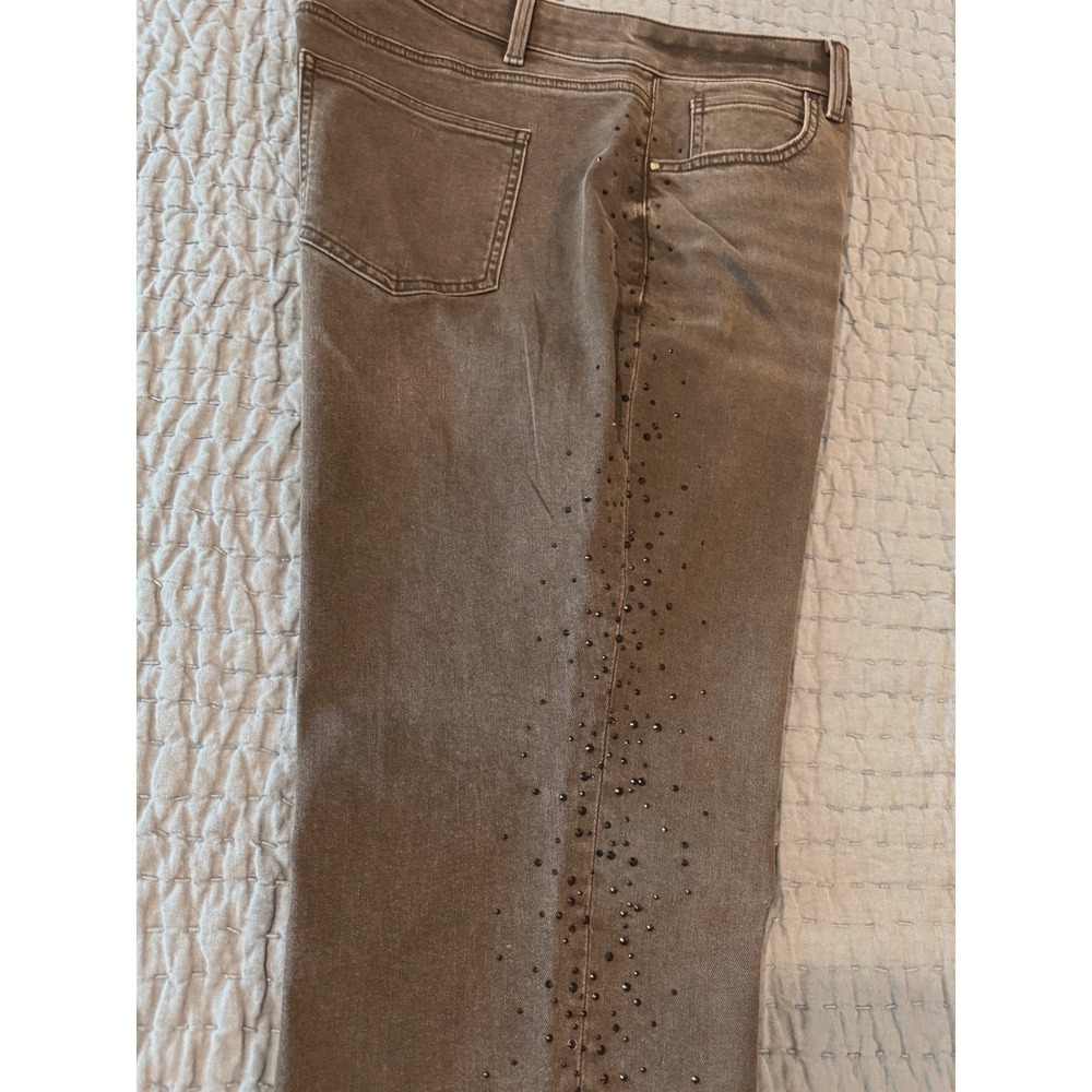 Talbots High Waist Relaxed Jeans Size 16WP Embellished Black Denim Straight Leg - Picture 7 of 16